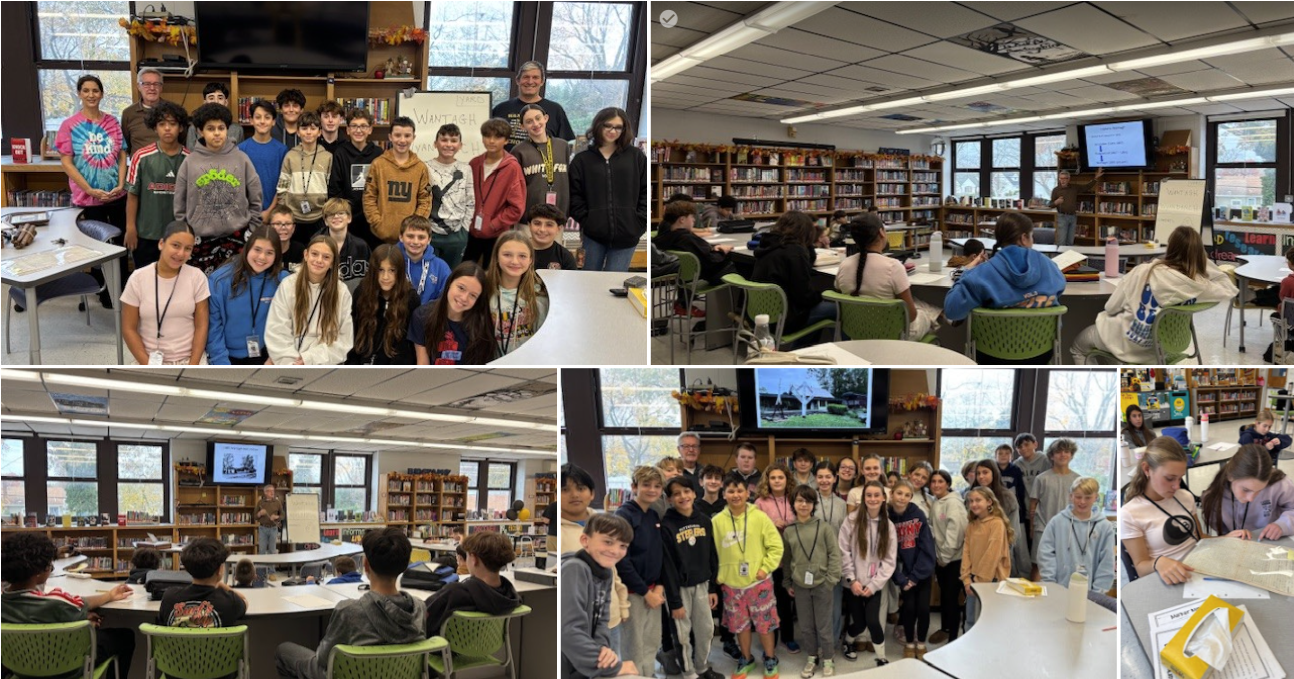 photo collage of students in library